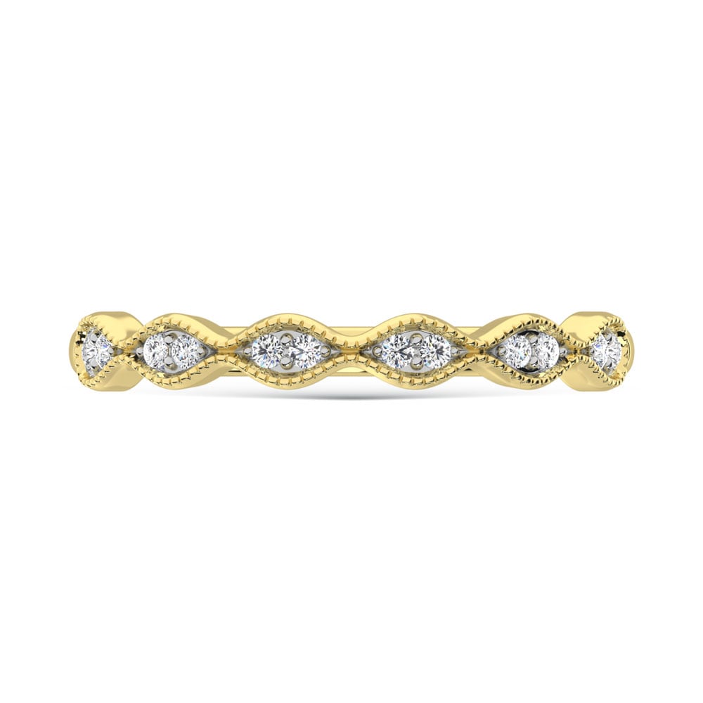 10K Yellow Gold Lab Grown Diamond 1/10 Ct.Tw. Stackable Band