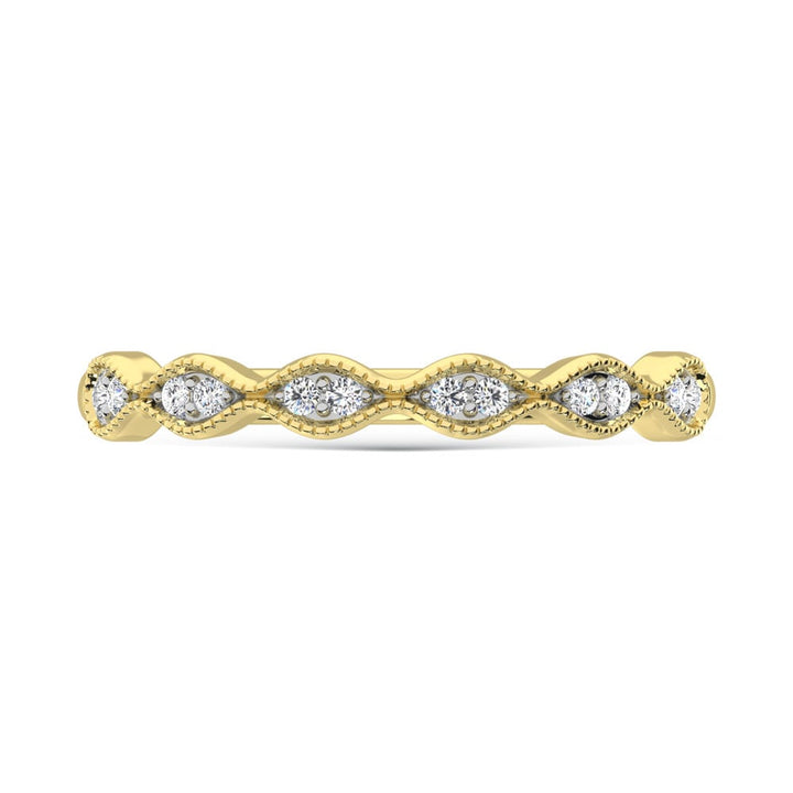 10K Yellow Gold Lab Grown Diamond 1/10 Ct.Tw. Stackable Band