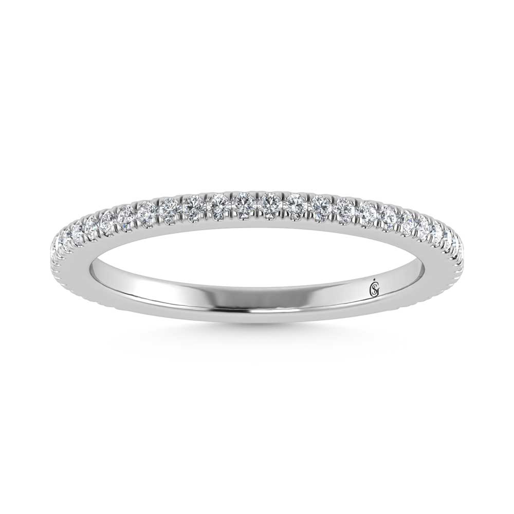 14K White Gold Lab Grown Diamond 1/5 Ct.Tw. Ladies Band