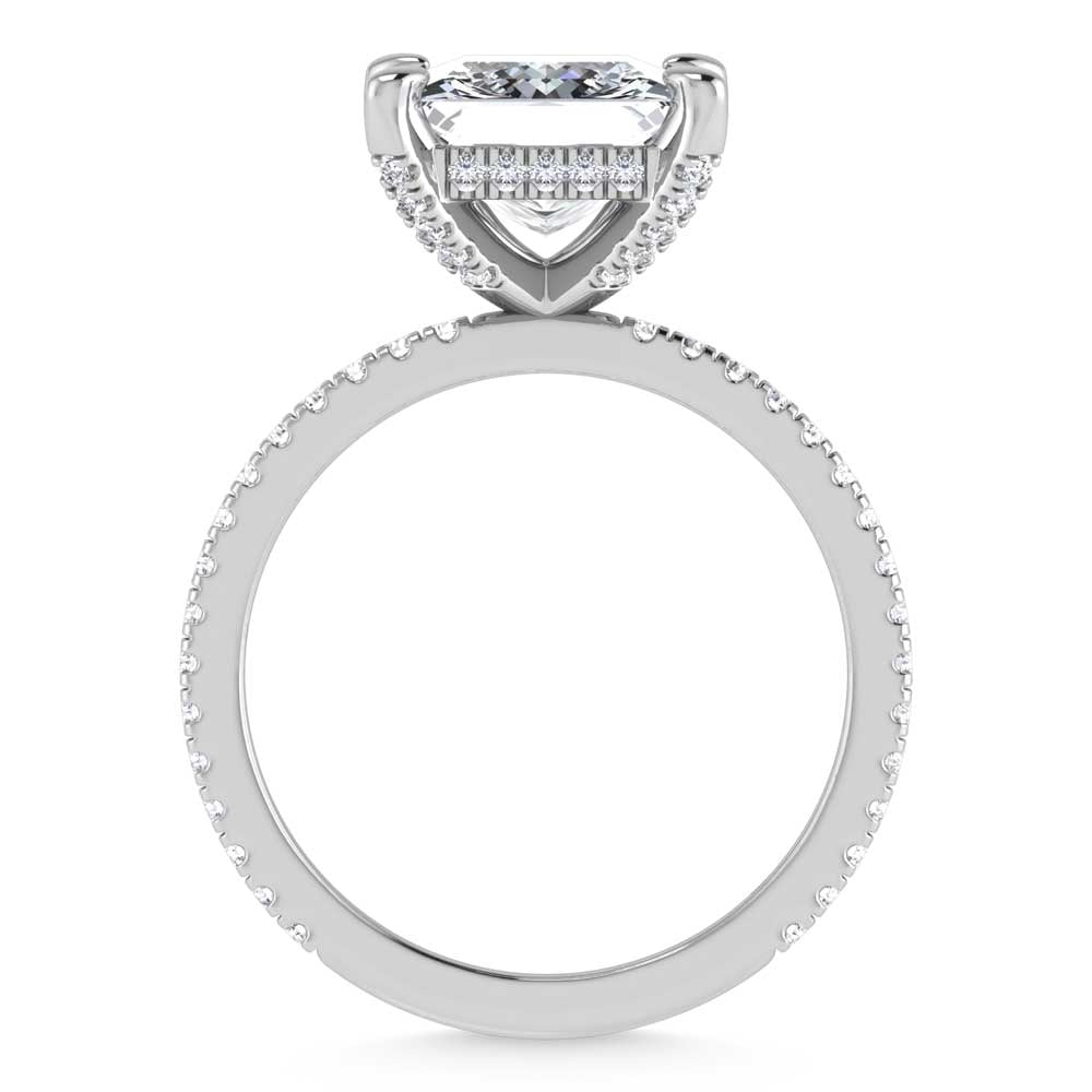 14K White Gold Lab Grown Diamond 2 1/3 Ct.Tw. Princess Shape Engagement Ring (IGI Certified Center 2ct)
