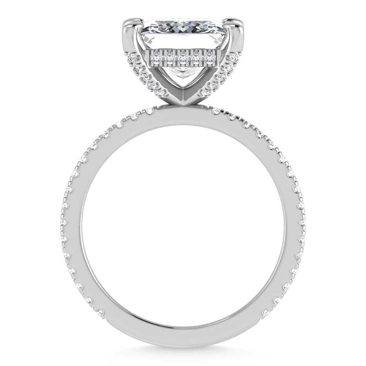14K White Gold Lab Grown Diamond 2 1/3 Ct.Tw. Princess Shape Engagement Ring (IGI Certified Center 2ct)