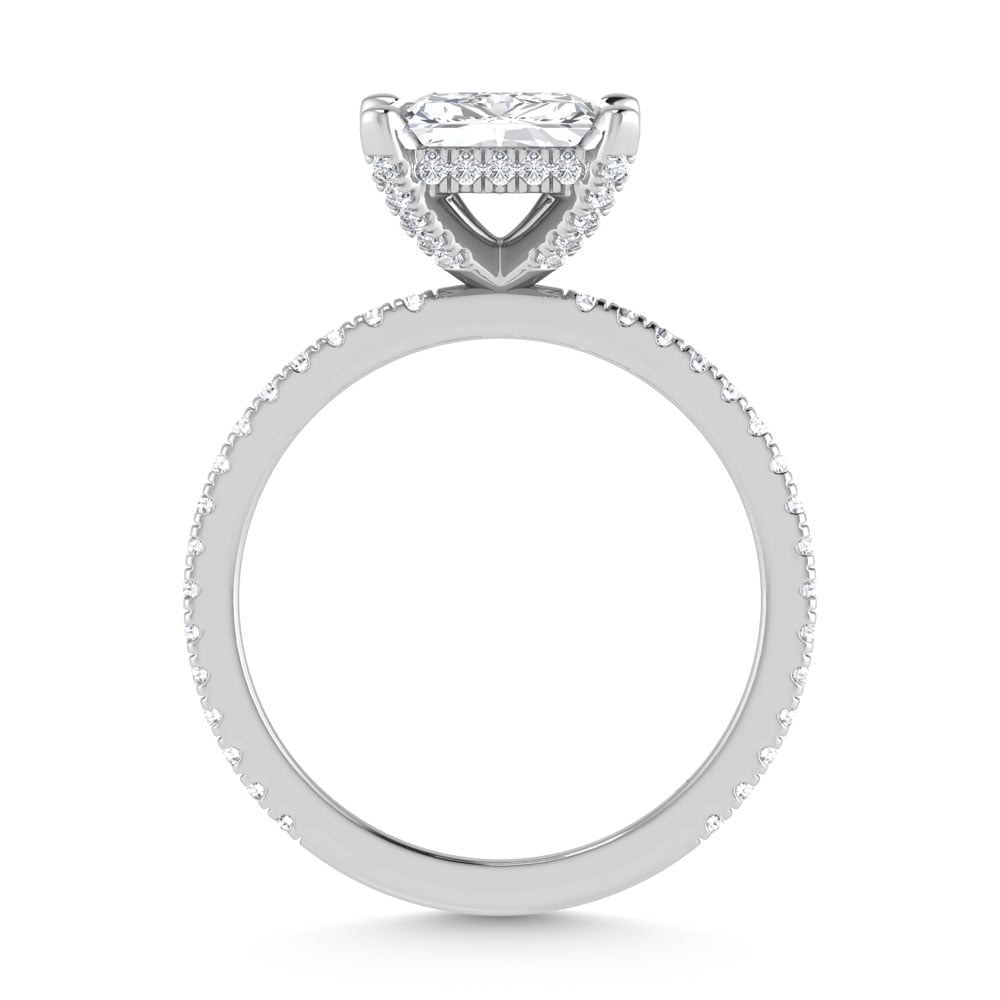 14K White Gold Lab Grown Diamond 4 3/8 Ct.Tw. Radiant Shape Engagement Ring (IGI Certified Center 4ct)