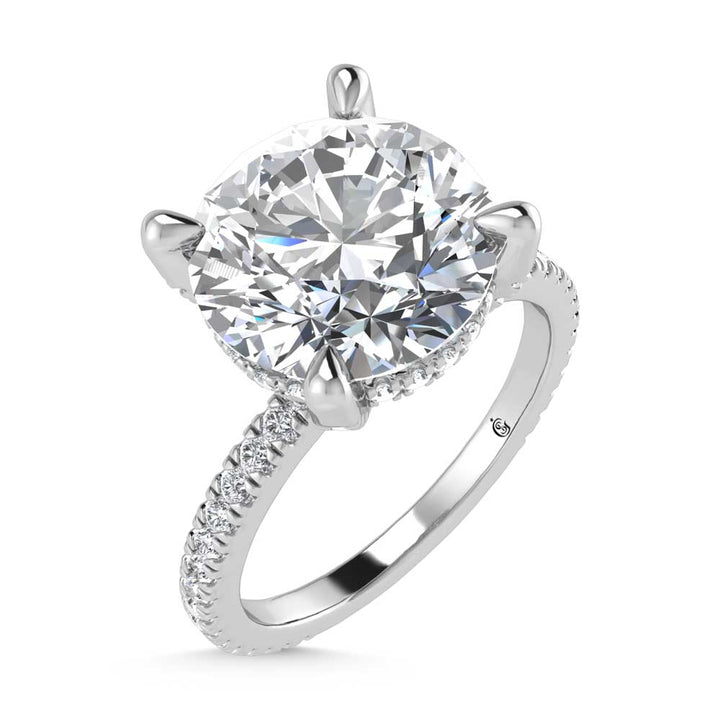 14K White Gold Lab Grown Diamond 2 1/3 Ct.Tw. Round Shape Engagement Ring (IGI Certified Center 2ct)