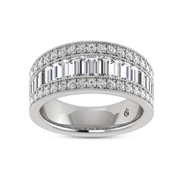 14K White Gold Lab Grown Diamond 1 3/8 Ct.Tw. Ladies Band