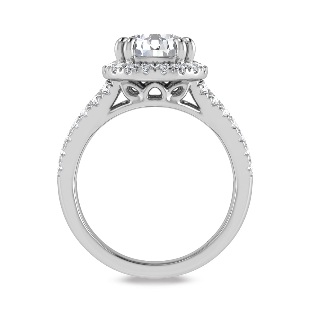 14K White Gold Lab Grown Diamond 3 7/8 Ct.Tw. Pear Shape Engagement Ring (IGI Certified Center 3ct)