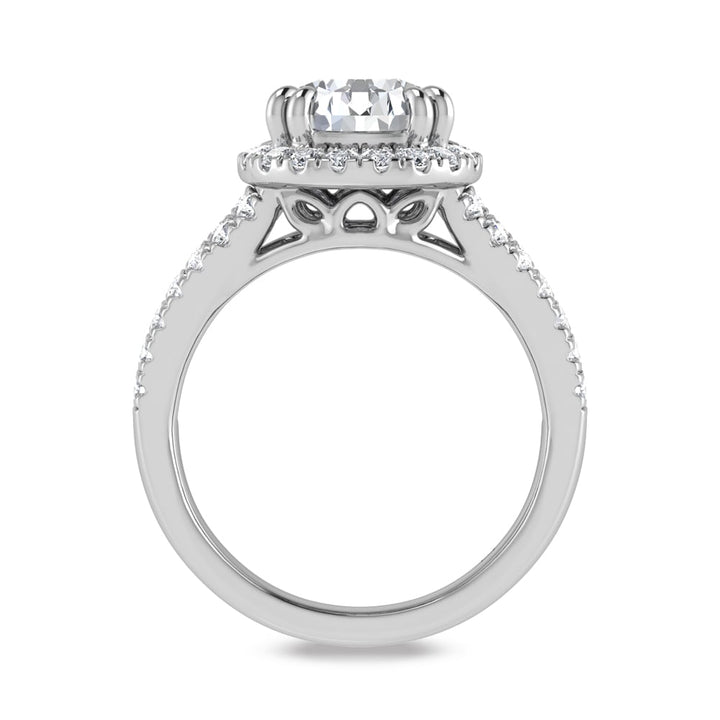 14K White Gold Lab Grown Diamond 3 7/8 Ct.Tw. Pear Shape Engagement Ring (IGI Certified Center 3ct)