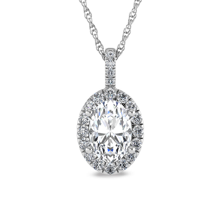14K White Gold Lab Grown Diamond 2 1/3 Ct.Tw. Fashion Pendant (Center  2 ct)