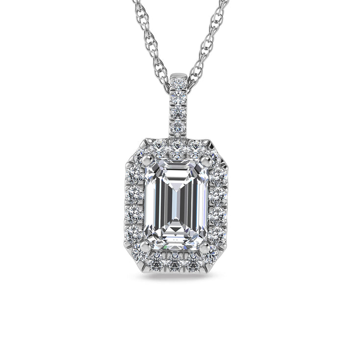 14K White Gold Lab Grown Diamond 2 1/3 Ct.Tw. Fashion Pendant (Center  2 ct)