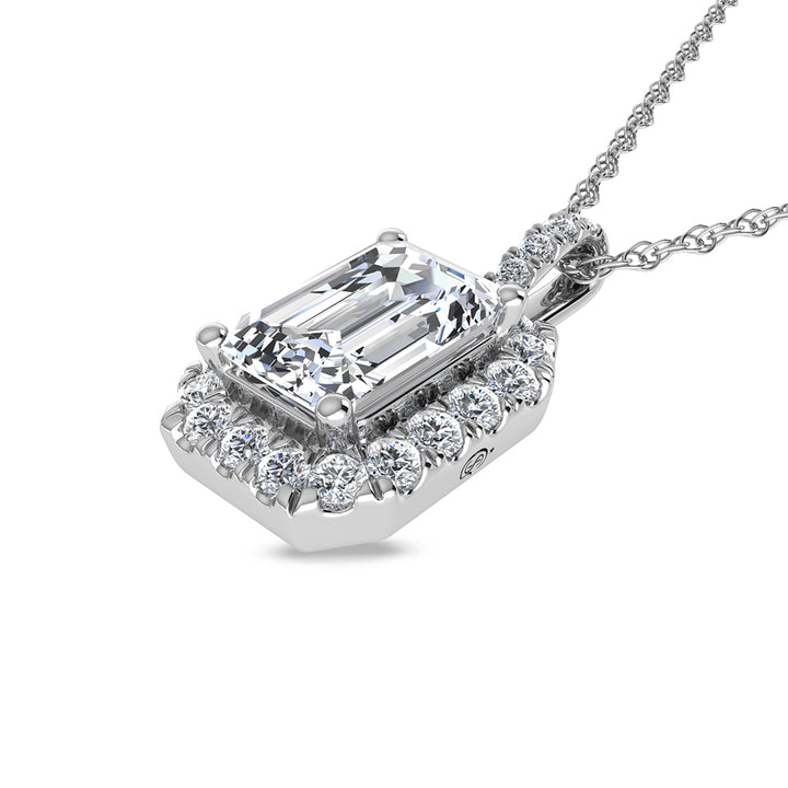 14K White Gold Lab Grown Diamond 2 1/3 Ct.Tw. Fashion Pendant (Center  2 ct)