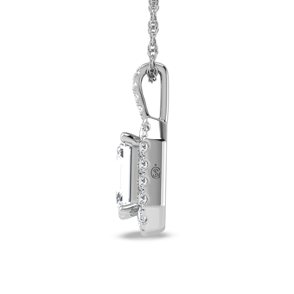 14K White Gold Lab Grown Diamond 2 1/3 Ct.Tw. Fashion Pendant (Center  2 ct)