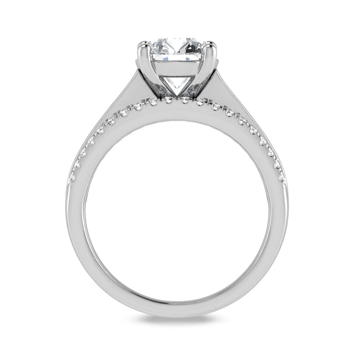 10K White Gold Lab Grown Diamond 2 1/2 Ct.Tw. Round Shape Engagement Ring (IGI Certified Center 2ct)