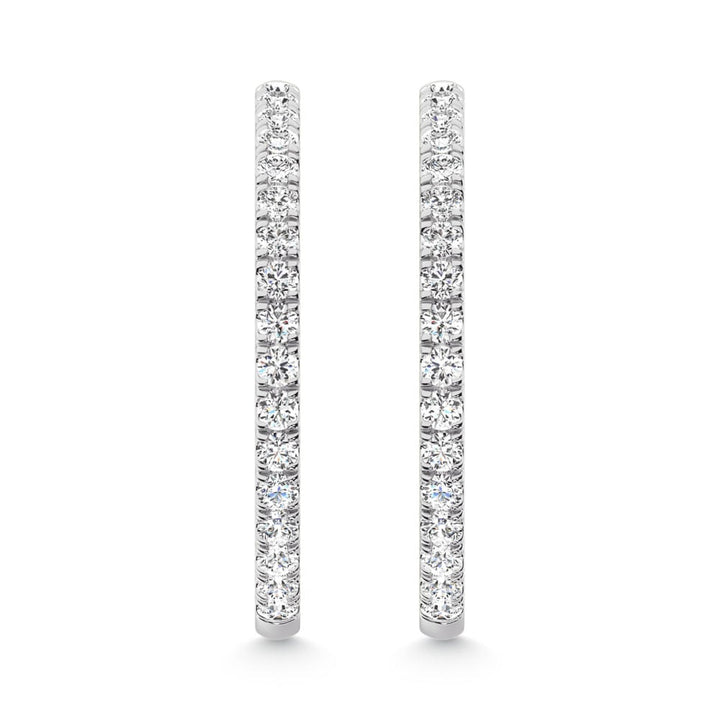 14K White Gold Lab Grown Diamond 1 Ct.Tw. Hoop Earrings