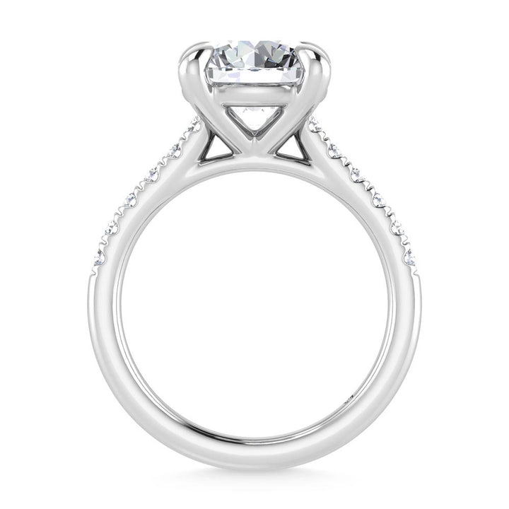 14K White Gold Lab Grown Diamond 3 1/3 Ct.Tw. Engagement Ring (IGI Certified Center 3ct)