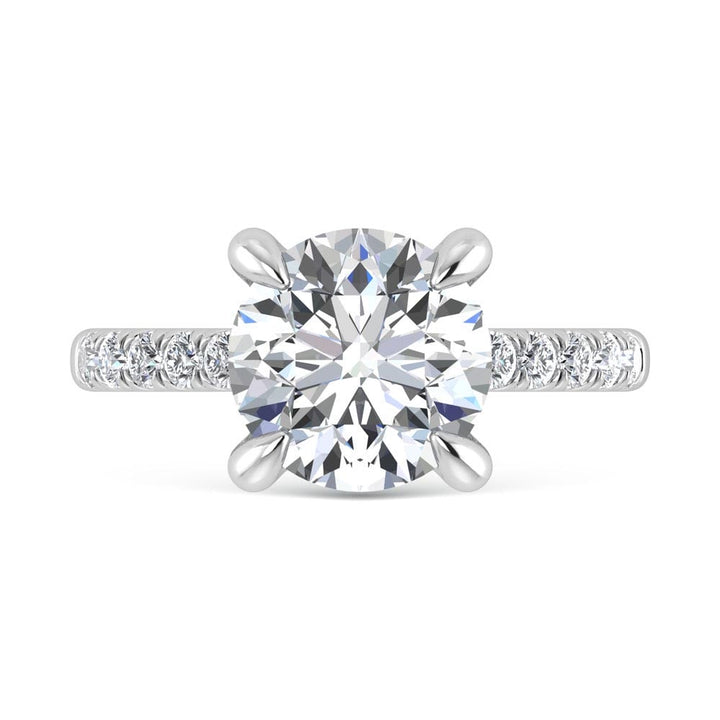 14K White Gold Lab Grown Diamond 4 1/3 Ct.Tw. Engagement Ring (IGI Certified Center 4ct)