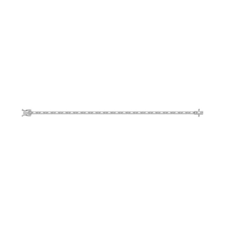 14K White Gold Round & Baguette Lab Grown Diamond 3 Ct.Tw. Tennis Bracelet