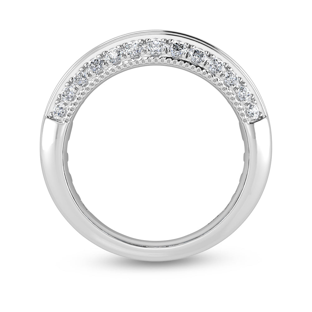 14K White Gold Round & Baguette Lab Grown Diamond 4 Ct.Tw. Wedding Band