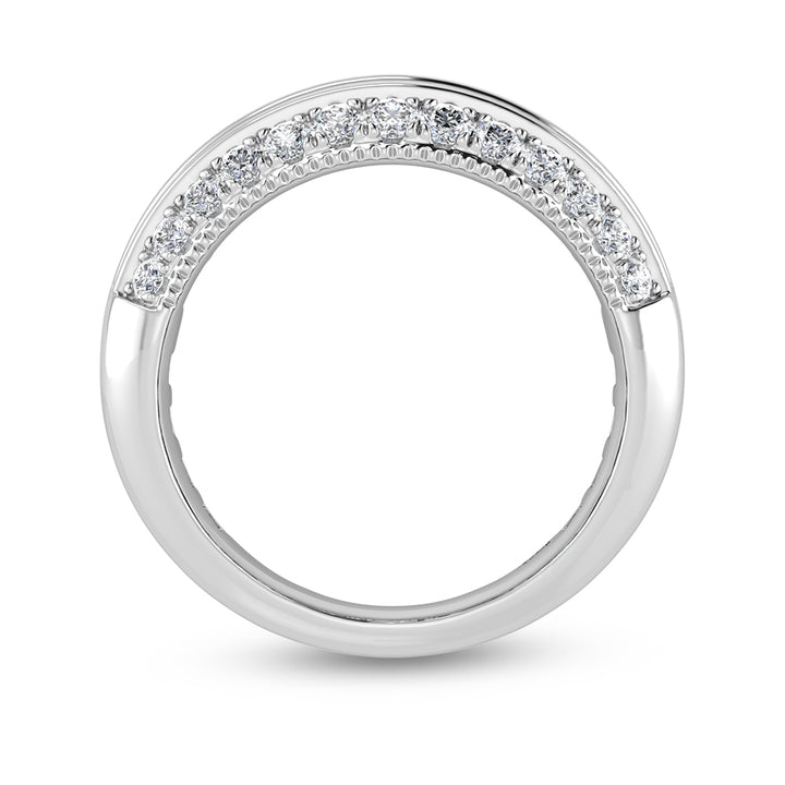 14K White Gold Round & Baguette Lab Grown Diamond 3 Ct.Tw. Wedding Band