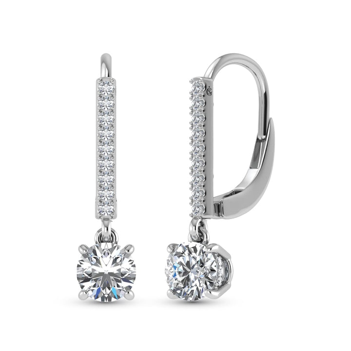 14K White Gold Lab Grown Diamond 2 1/6 Ct.Tw.  VS2+ G+ Dangler Earrings