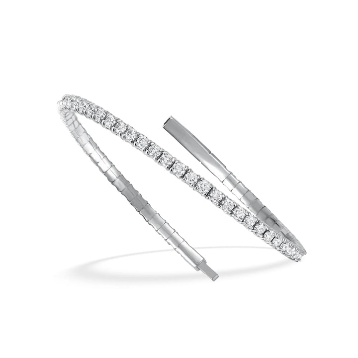 Lab Grown Diamond 2 1/4 Ct.Tw. Full Eternity Flexible Bangle in 14K White Gold (Size 6.75)