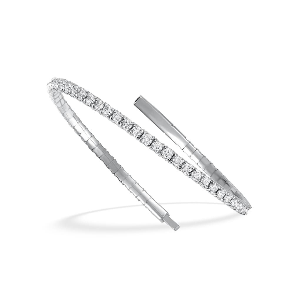 Lab Grown Diamond 3 Ct.Tw. Full Eternity Flexible Bangle in 14K White Gold (Size 6.75)
