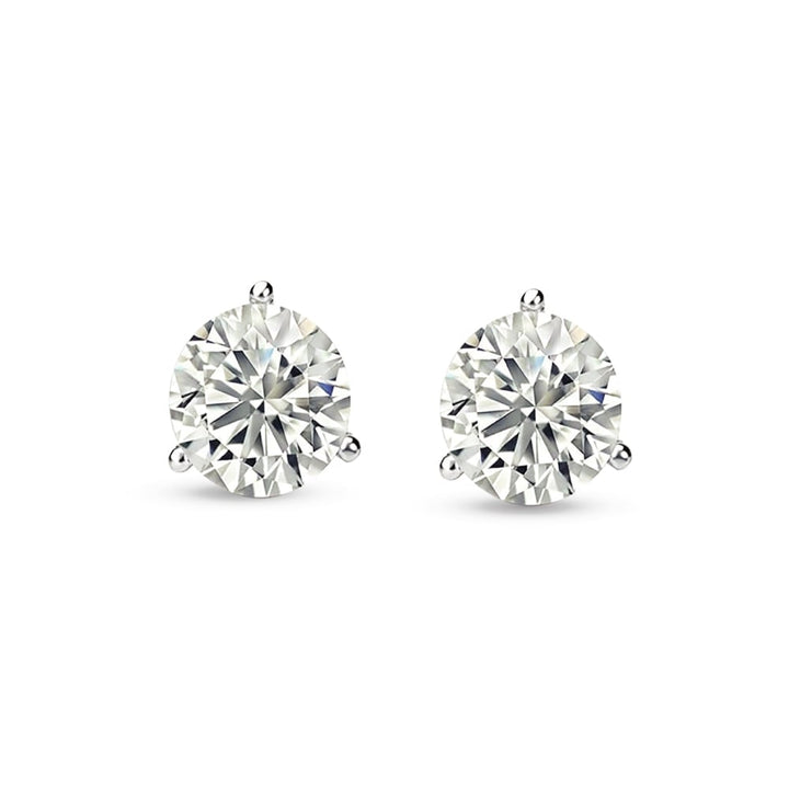 14K White Gold Lab Grown Diamond 1/2 Ct.Tw. Starlab Certified VS F+ Martini Stud Earrings (Available in 0.15ct to 4ct)