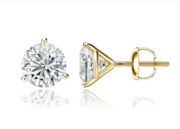 14K Yellow Gold Lab Grown Diamond 1/4 Ct.Tw. Starlab Certified VS F+ Martini Stud Earrings (Available in 0.15ct to 4ct)