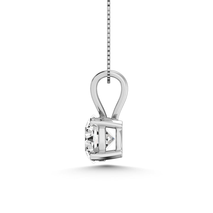 14K White Gold Lab Grown Diamond 1 Ct.Tw. Starlab Certified VS F+ Solitaire Pendant (Available in 0.10ct to 2ct)