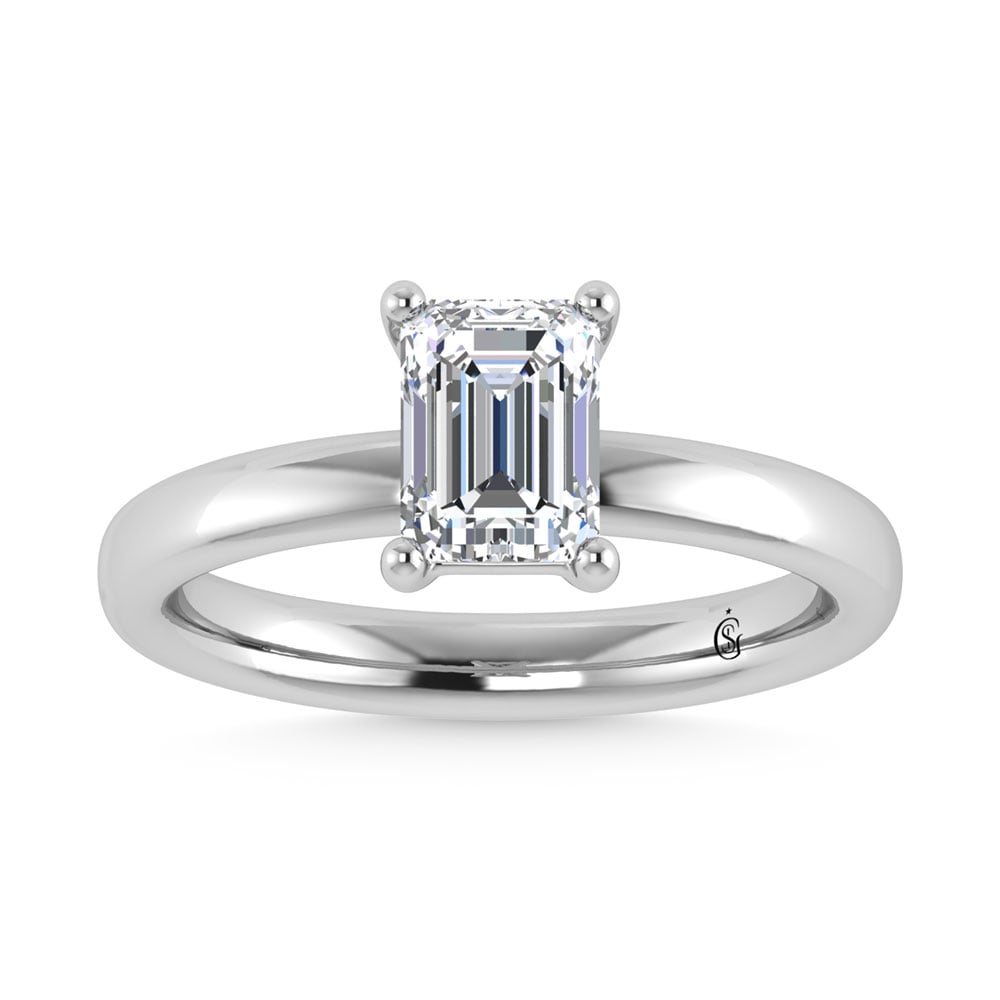 14K White Gold Lab Grown Diamond 7 Ct.Tw. IGI Certified Emerald Shape Solitaire (Available from 1CT to 7CT)