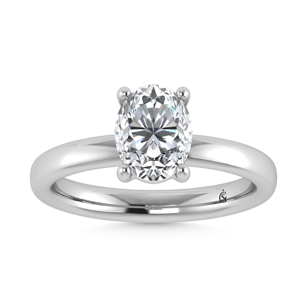 14K White Gold Lab Grown Diamond 7 Ct.Tw. IGI Certified Oval Shape Solitaire (Available from 1CT to 7CT)
