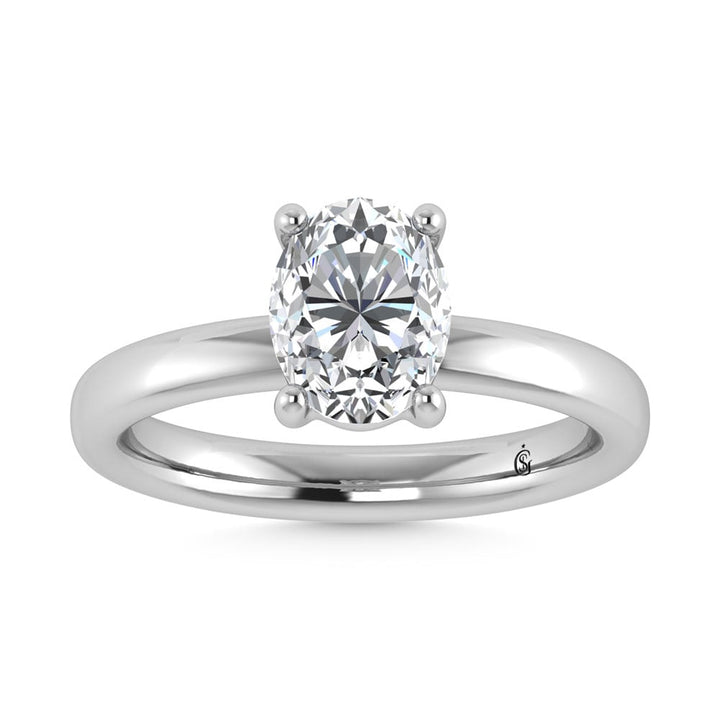 14K White Gold Lab Grown Diamond 7 Ct.Tw. IGI Certified Oval Shape Solitaire (Available from 1CT to 7CT)