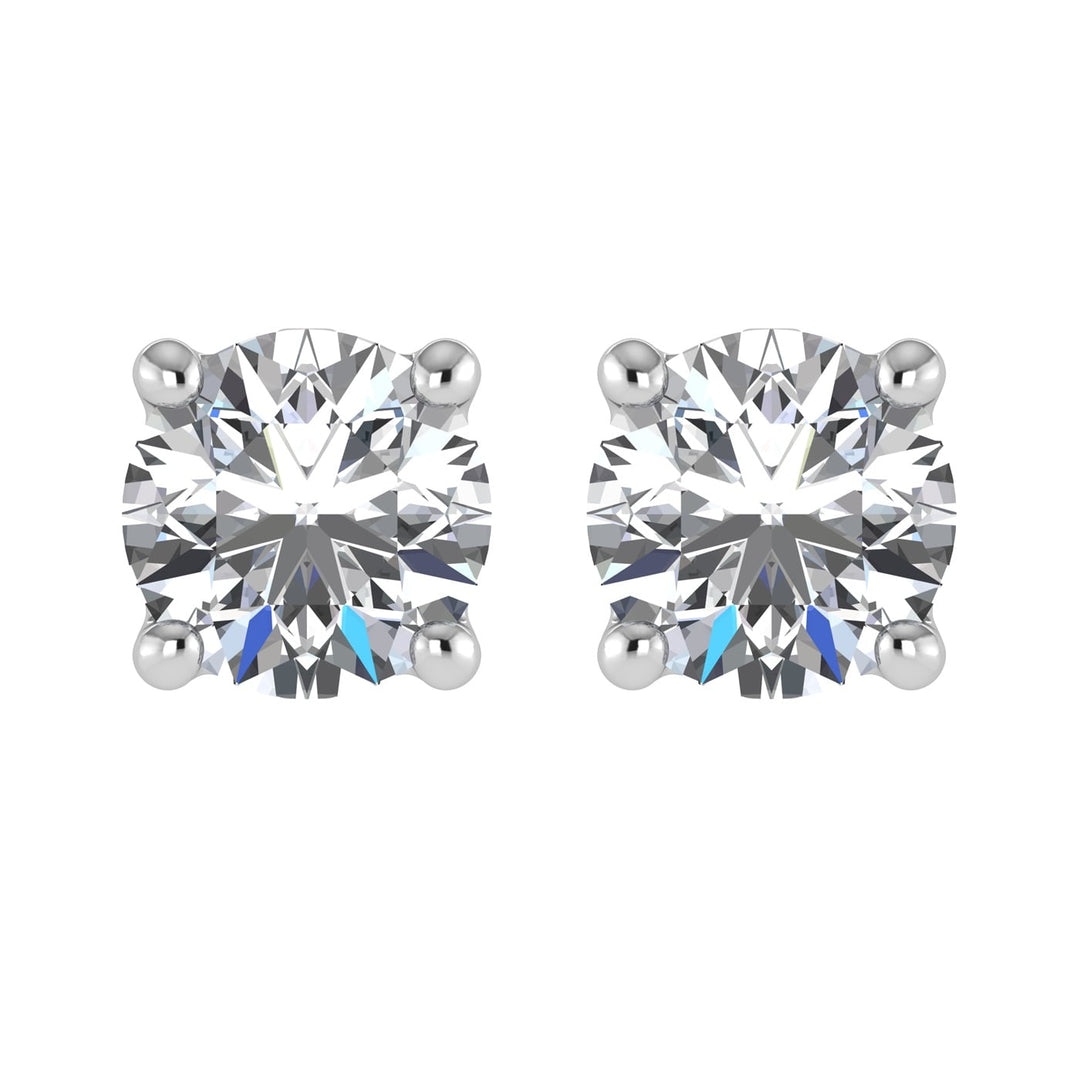 14K White Gold Lab Grown Diamond 1/5 Ct.Tw. Starlab Certified VS F+ Solitaire Studs (Available in 0.10ct to 4ct)