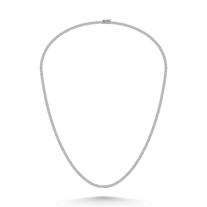 Sterling Silver Lab Grown Diamond 5 1/6 Ct.Tw. 4 Prong Illusion Necklace 18 Inch (15 CT Look)