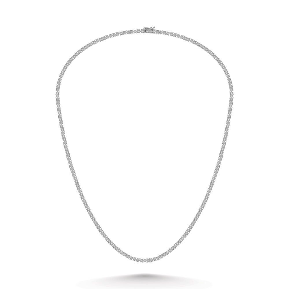 Sterling Silver Lab Grown Diamond 5 3/4 Ct.Tw. 4 Prong Illusion Necklace 20 Inch (15 CT Look)