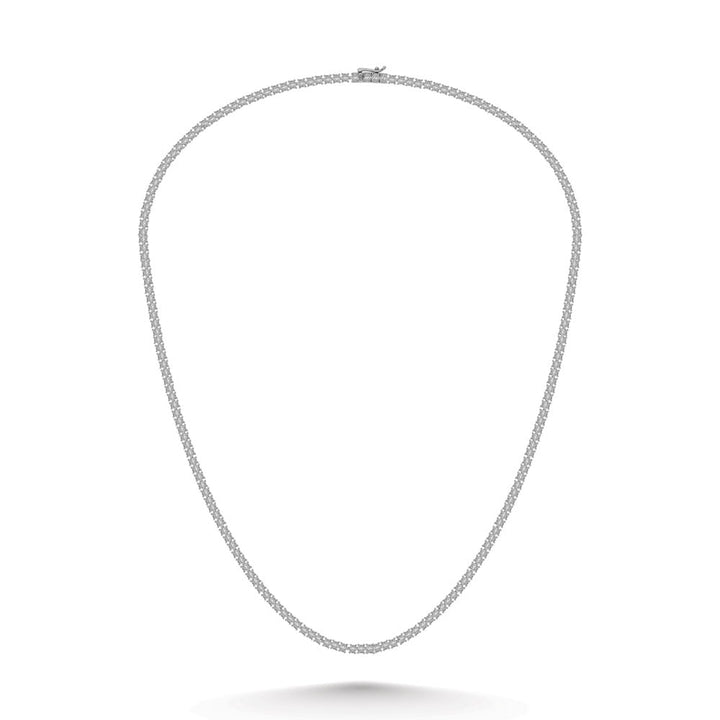 Sterling Silver Lab Grown Diamond 5 3/4 Ct.Tw. 4 Prong Illusion Necklace 20 Inch (15 CT Look)