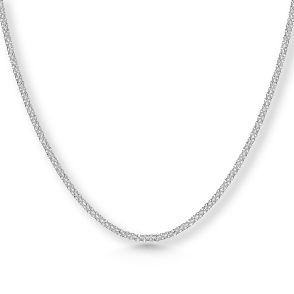 Sterling Silver Lab Grown Diamond 5 3/4 Ct.Tw. 4 Prong Illusion Necklace 20 Inch (15 CT Look)