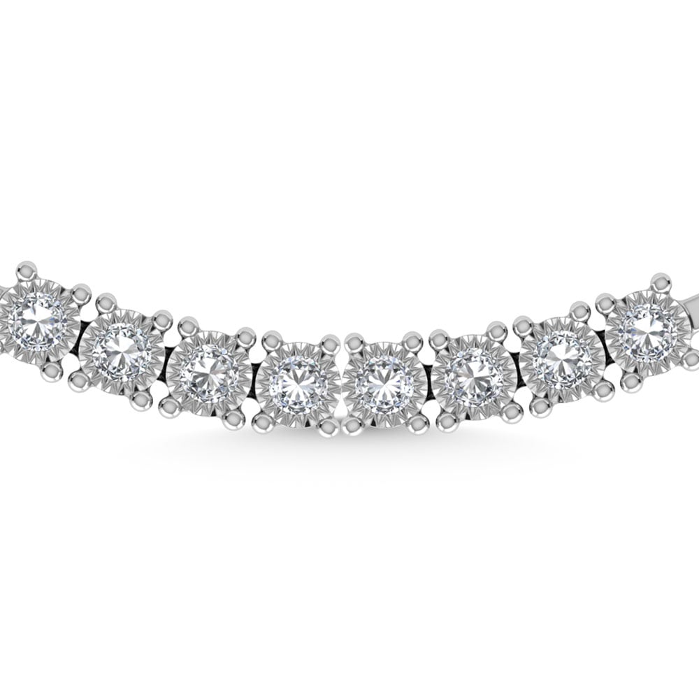 Sterling Silver Lab Grown Diamond 5 3/4 Ct.Tw. 4 Prong Illusion Necklace 20 Inch (15 CT Look)