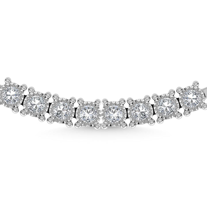Sterling Silver Lab Grown Diamond 5 3/4 Ct.Tw. 4 Prong Illusion Necklace 20 Inch (15 CT Look)