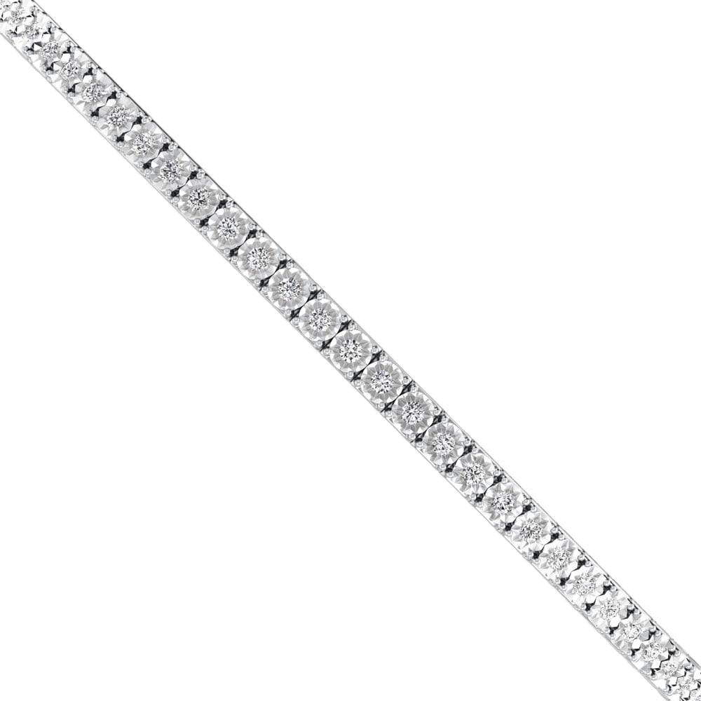 Sterling Silver Lab Grown Diamond 1/2 Ct.Tw. Flexi Bangle