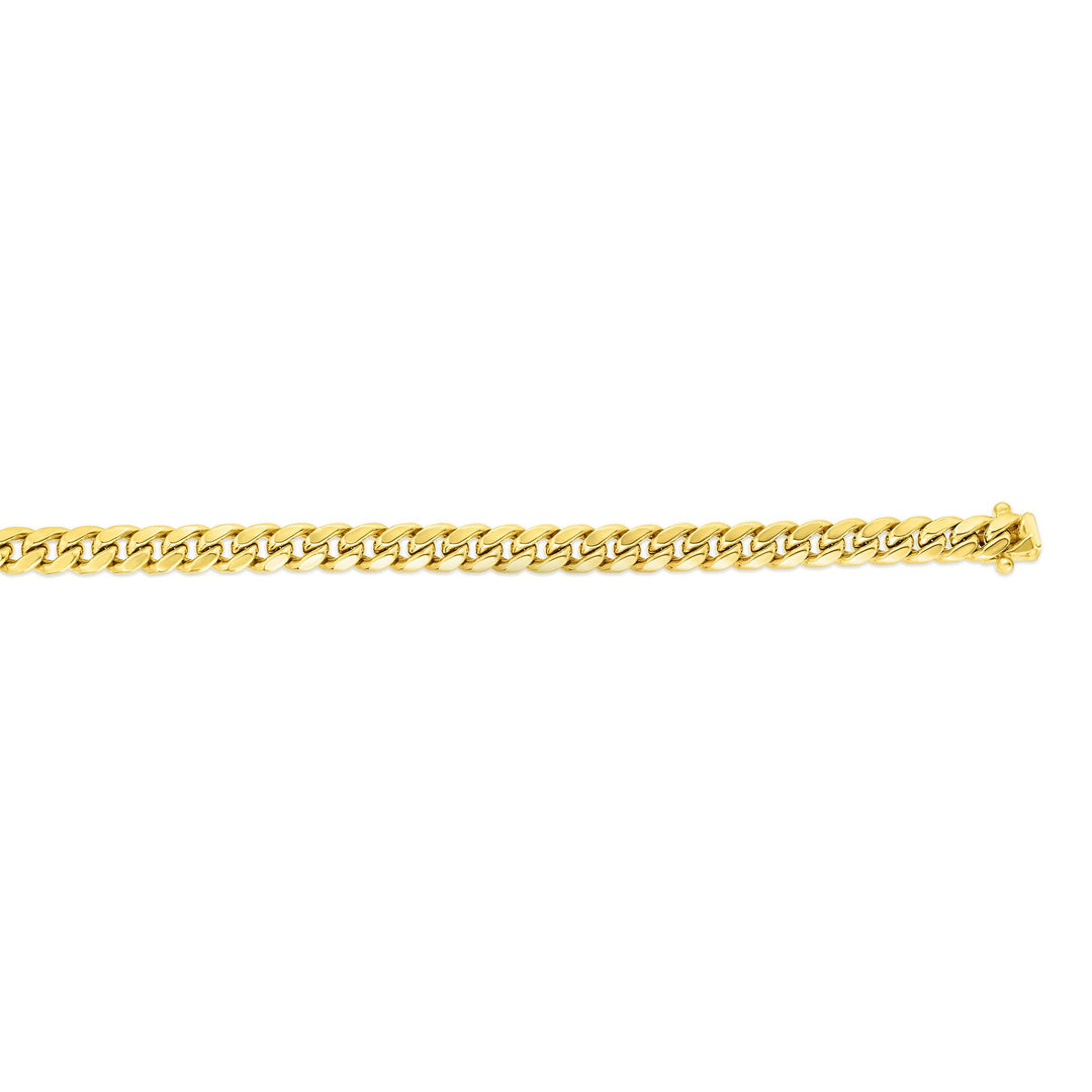 14K Gold 8.5"" 6.1mm Semi-Solid Classic Miami Cuban
