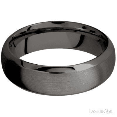 7 mm wide Domed Bevel Tantalum Noir band.