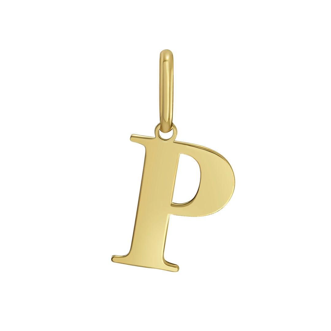 14K Gold Initial P Charm