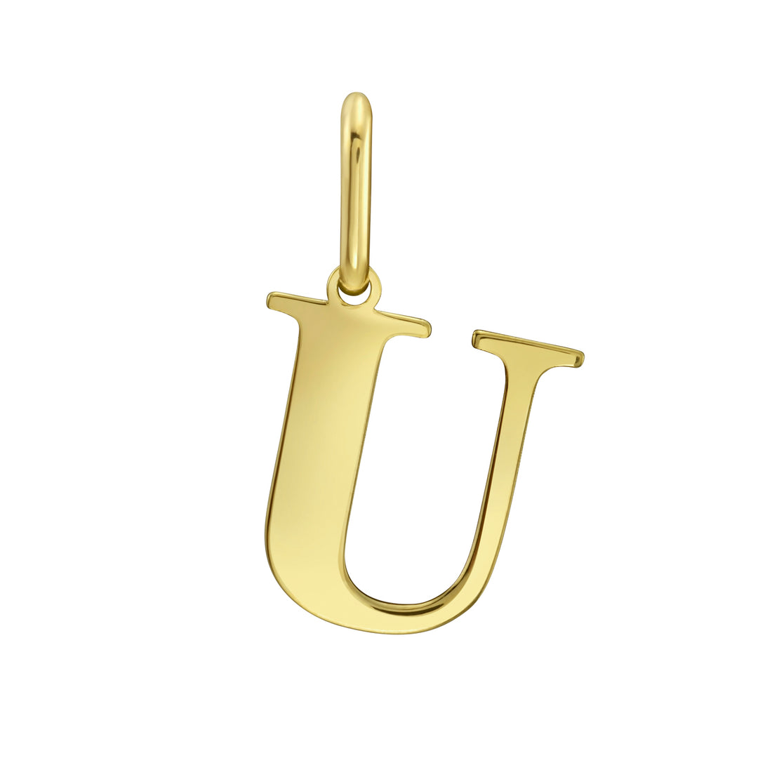 14K Gold Initial U Charm