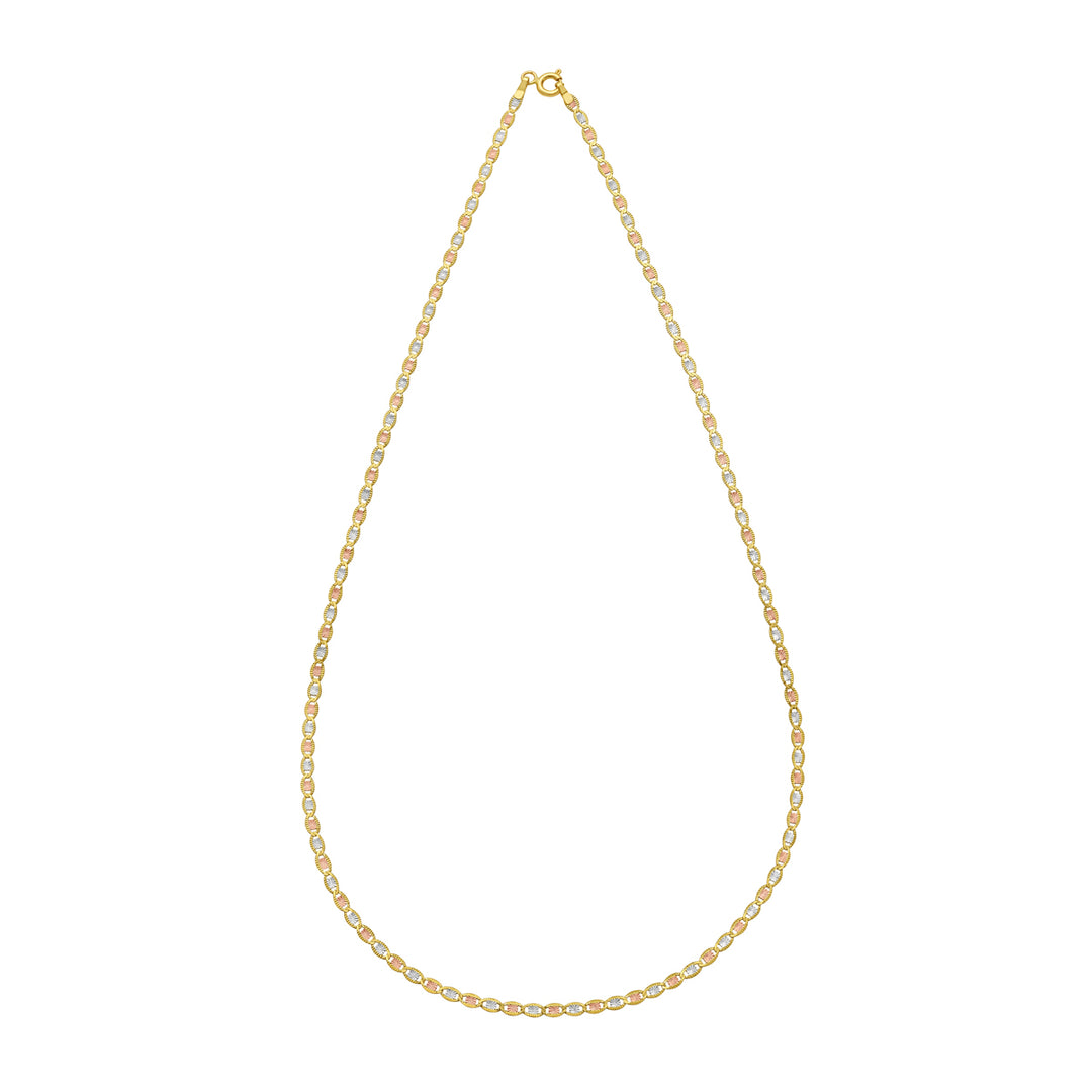 14K Gold 2mm Pave Valentino Chain