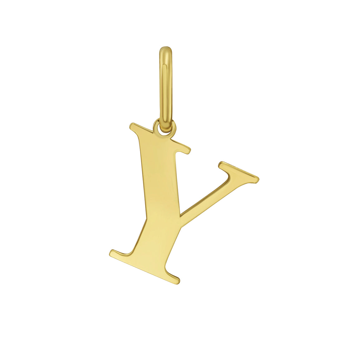 14K Gold Initial Y Charm