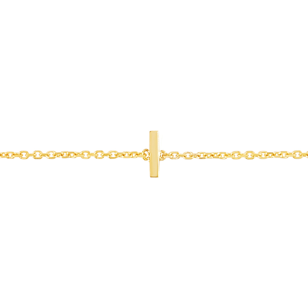 14K Mini Initial I Bracelet