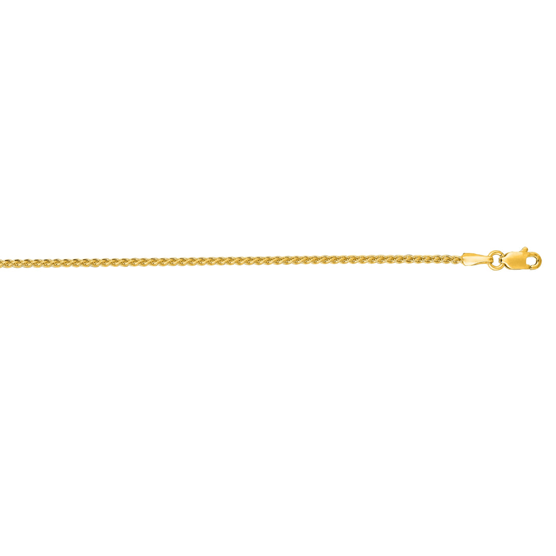 14K Gold 1.5mm Round Wheat Chain