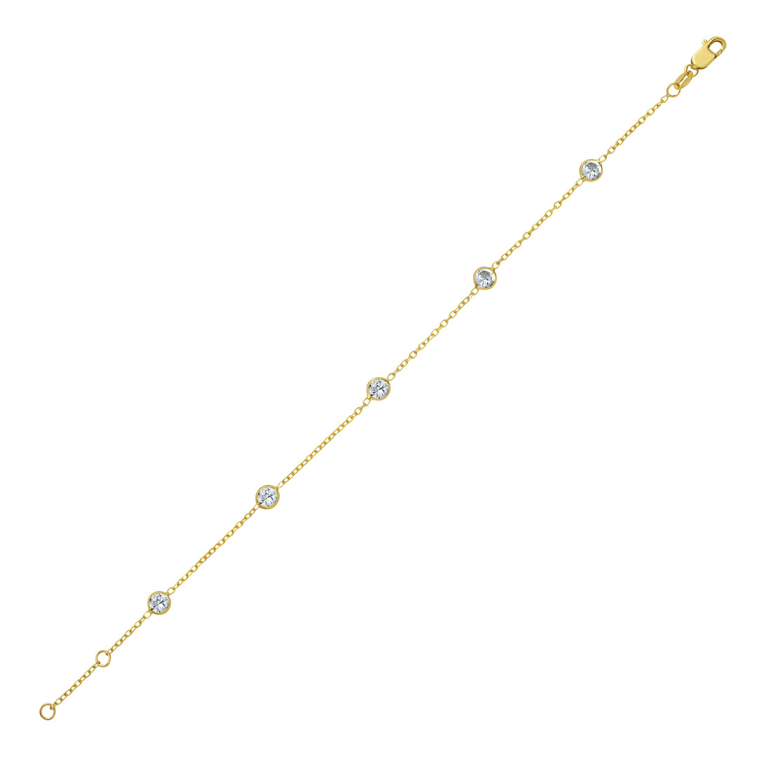 14K CZ Station Bracelet