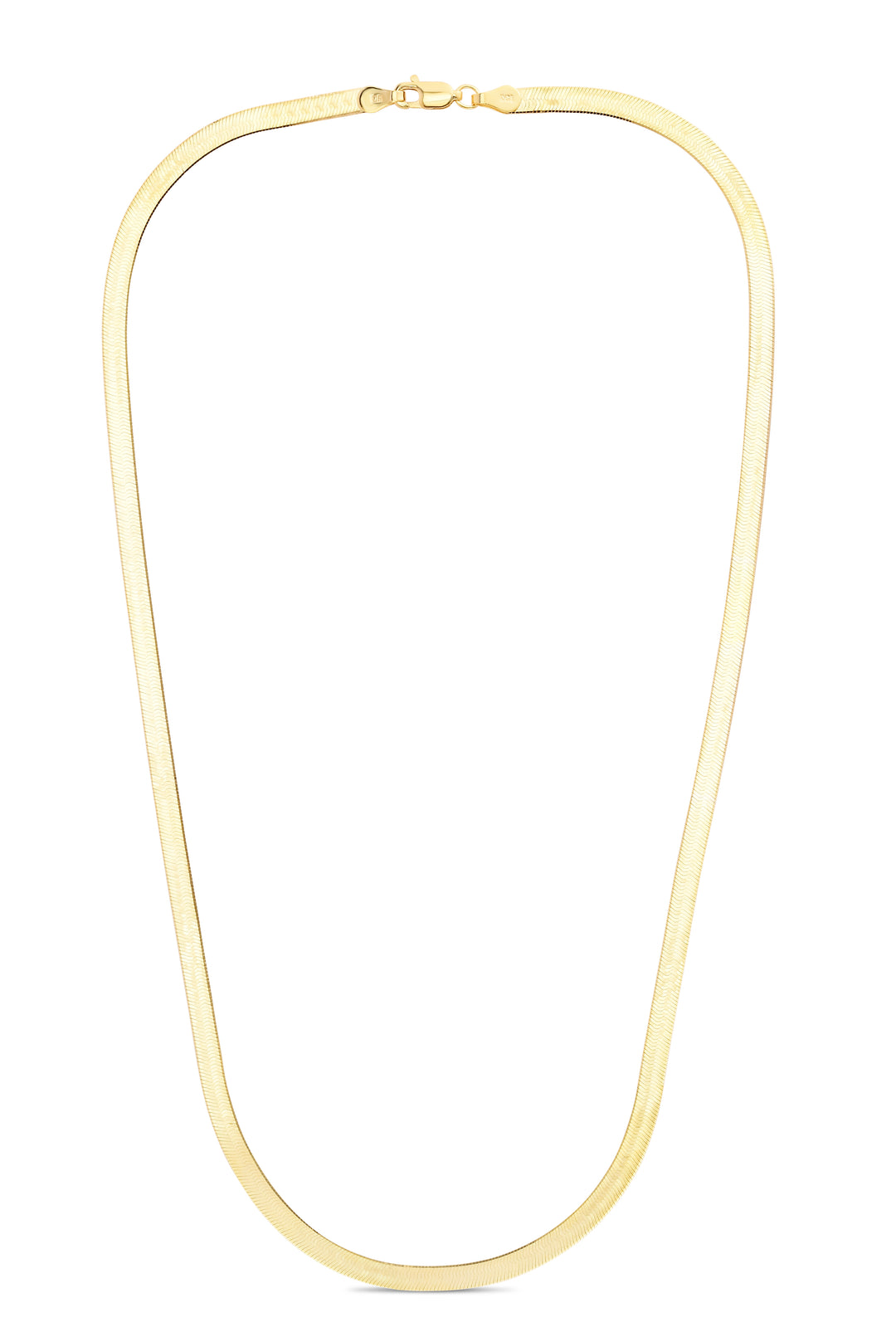 14K Gold 24"" 4mm Imperial Herringbone Chain