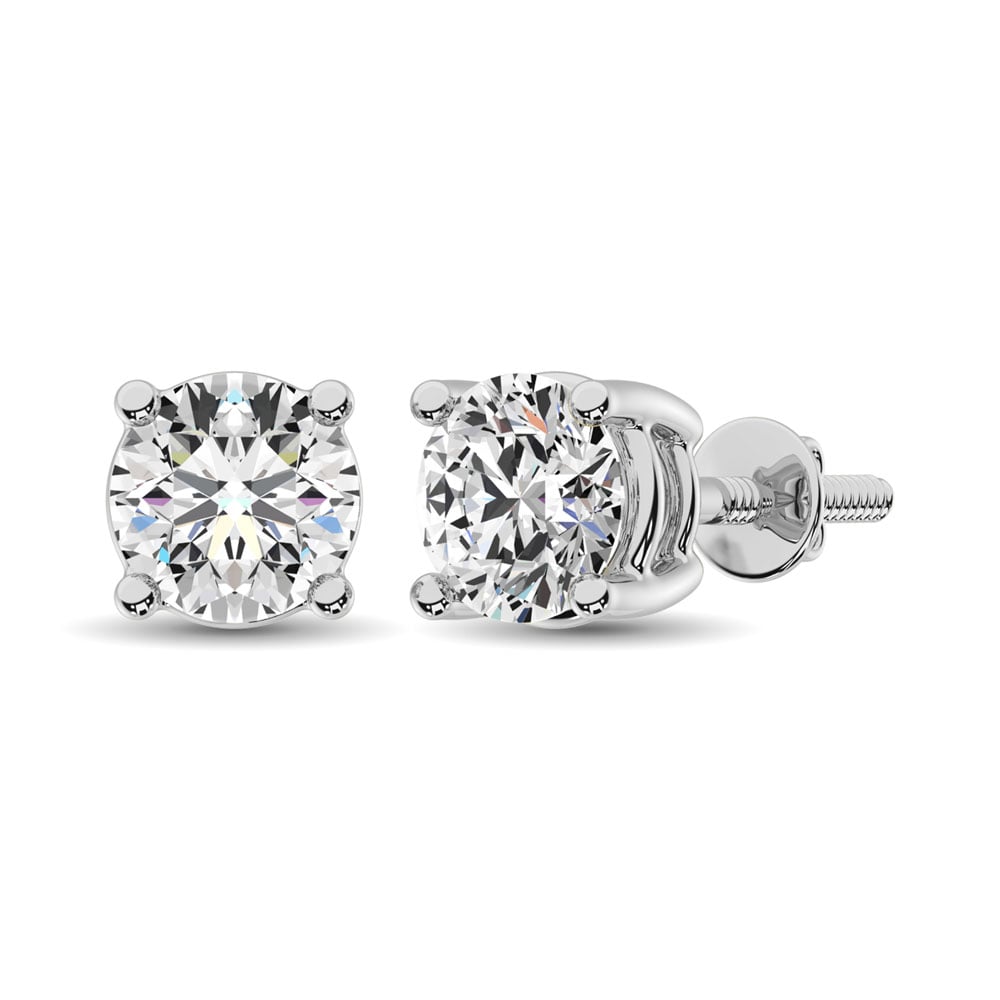 14K White Gold 2 Ct.Tw. Diamond Stud Earrings