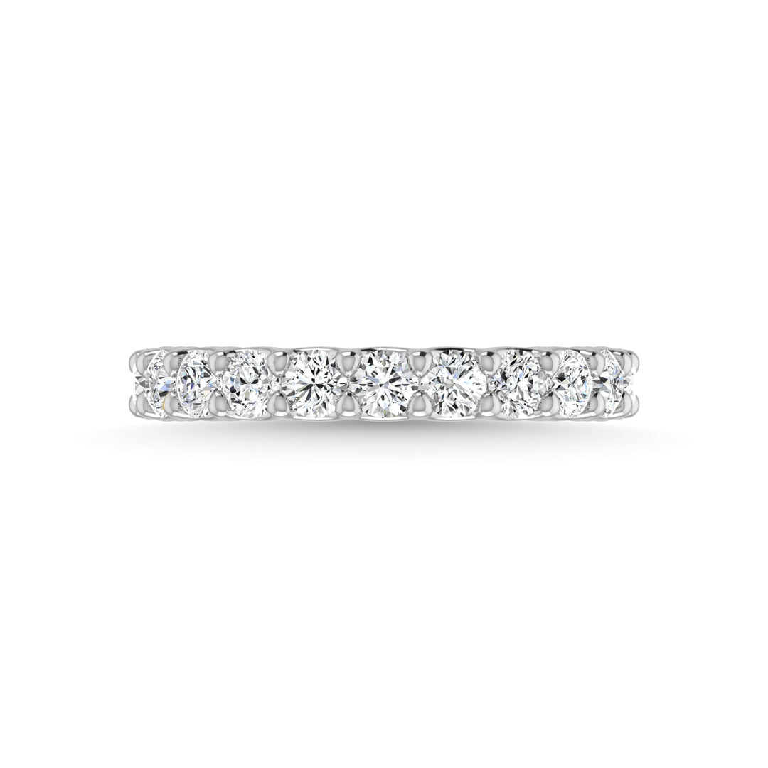 14K White Gold Lab Grown Diamond 7/8 Ct.Tw. Round Shape Three Fourth Way Wedding Band